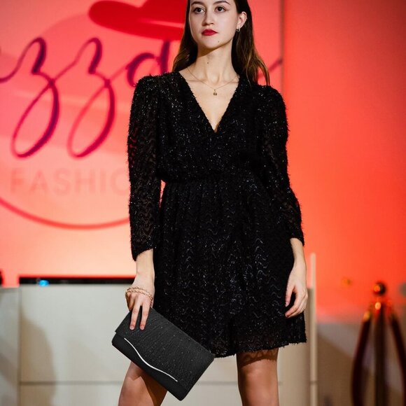 Clutch Purses for Women, Formal Evening Bags Suede Shoulder Envelope Party Handb - Picture 4 of 8